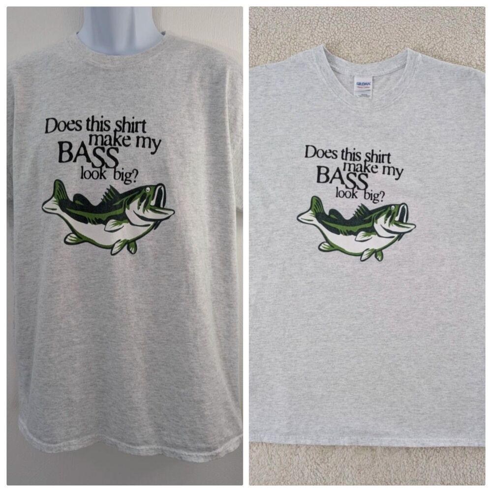 Bass Fishing Funny Mens T  Shirt Large By Gildan Heavy Cotton